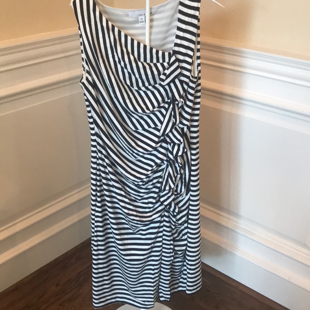 Lucy & Laurel navy stripe dress XS